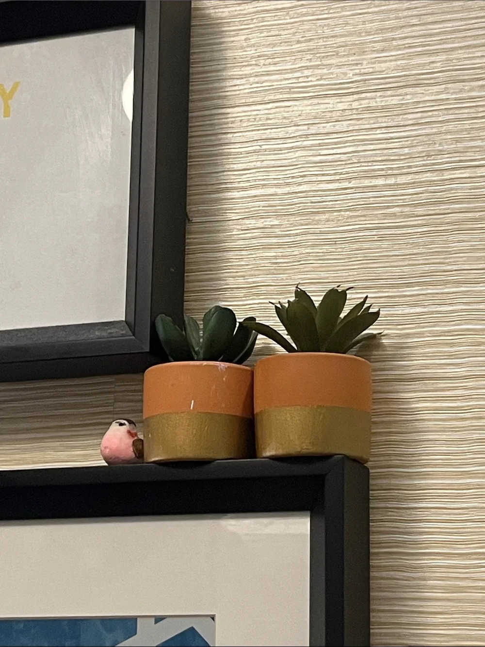 Decorative Orange and Gold Ceramic Succulent Planters - Brand
